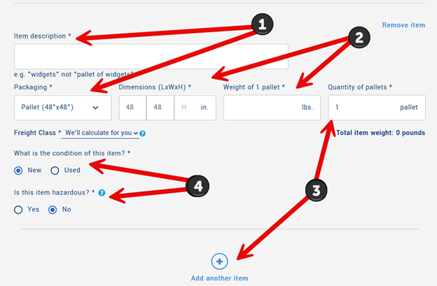 Step 6: Commodity details
