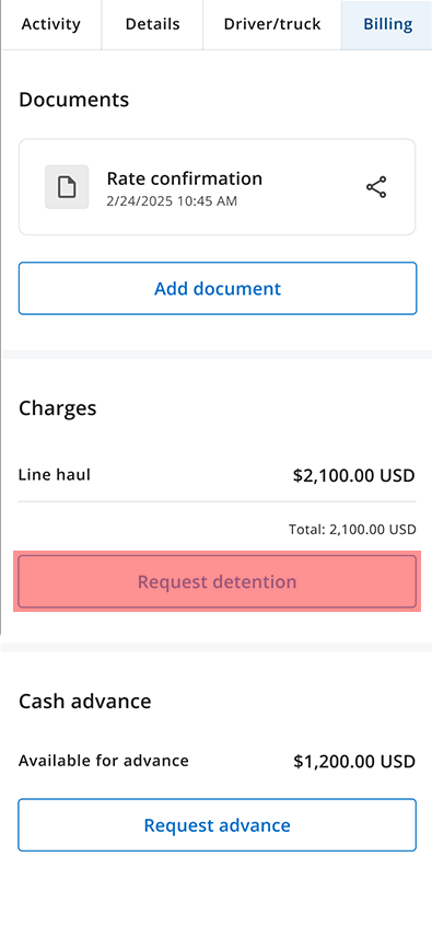 carrier detention request screenshot1